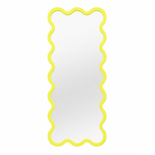 Full Length Yellow Wavy Hvyli 16 Sculptural Mirror