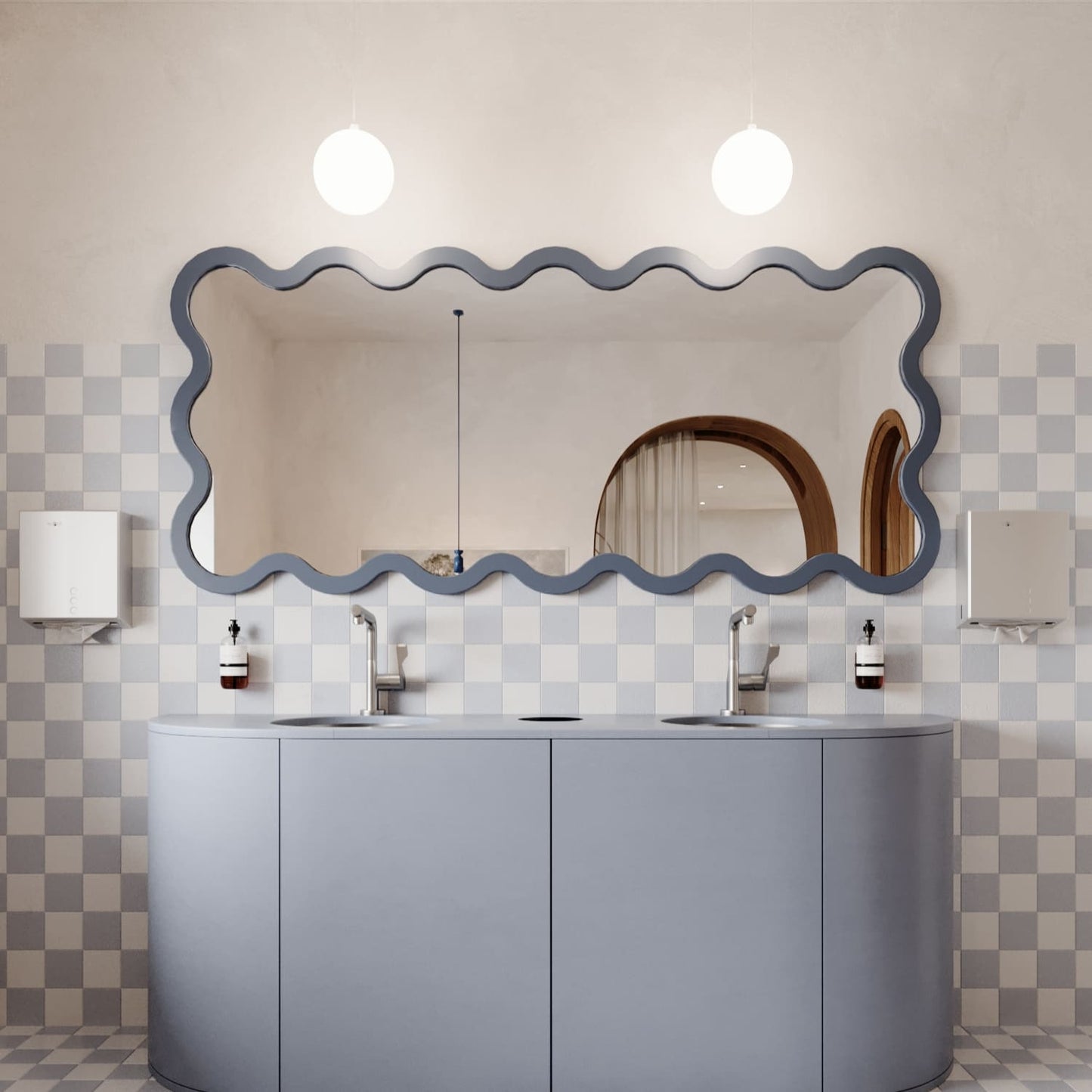 Full Length Yellow Wavy Hvyli 16 Sculptural Mirror