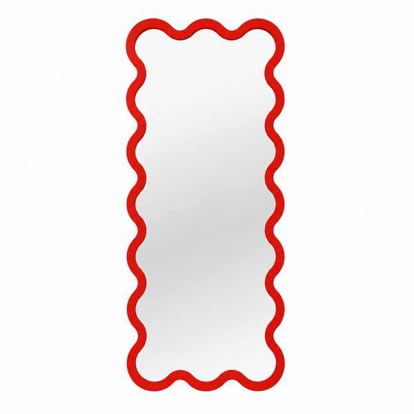 Full Length Yellow Wavy Hvyli 16 Sculptural Mirror