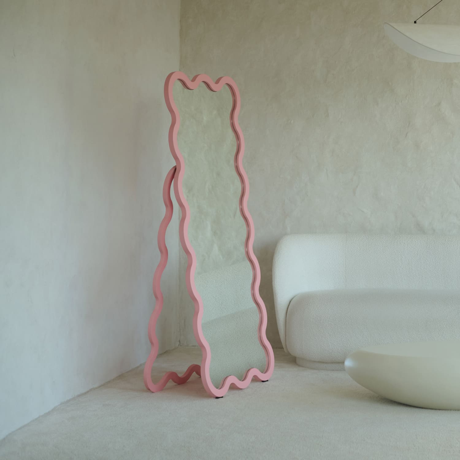 Free Standing Modern Wavy Mirror for Bedrooms - Hvyli 16 by oitoproducts