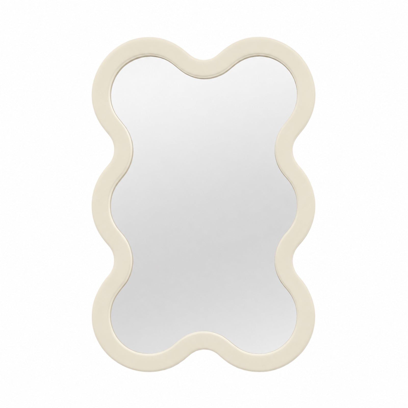 Modern Compact Architectural Wall Mirror - White Hvyli 6