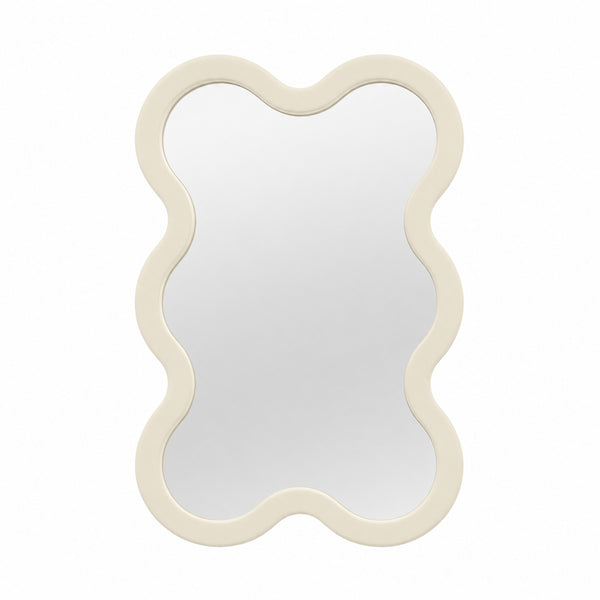 Modern Compact Architectural Wall Mirror - White Hvyli 6