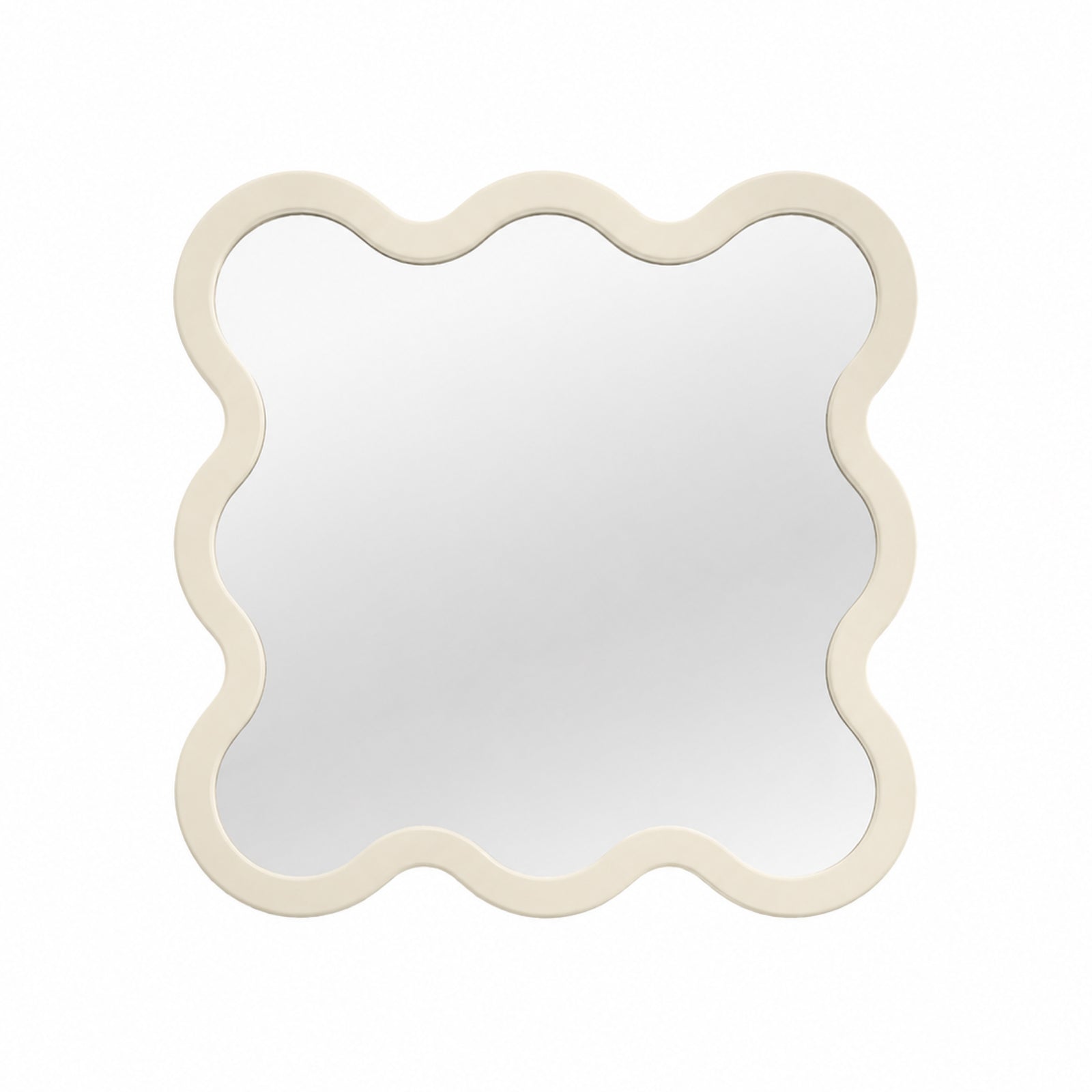 Modern Square Mirror with Sculptural Wavy Frame – Hvyli 8