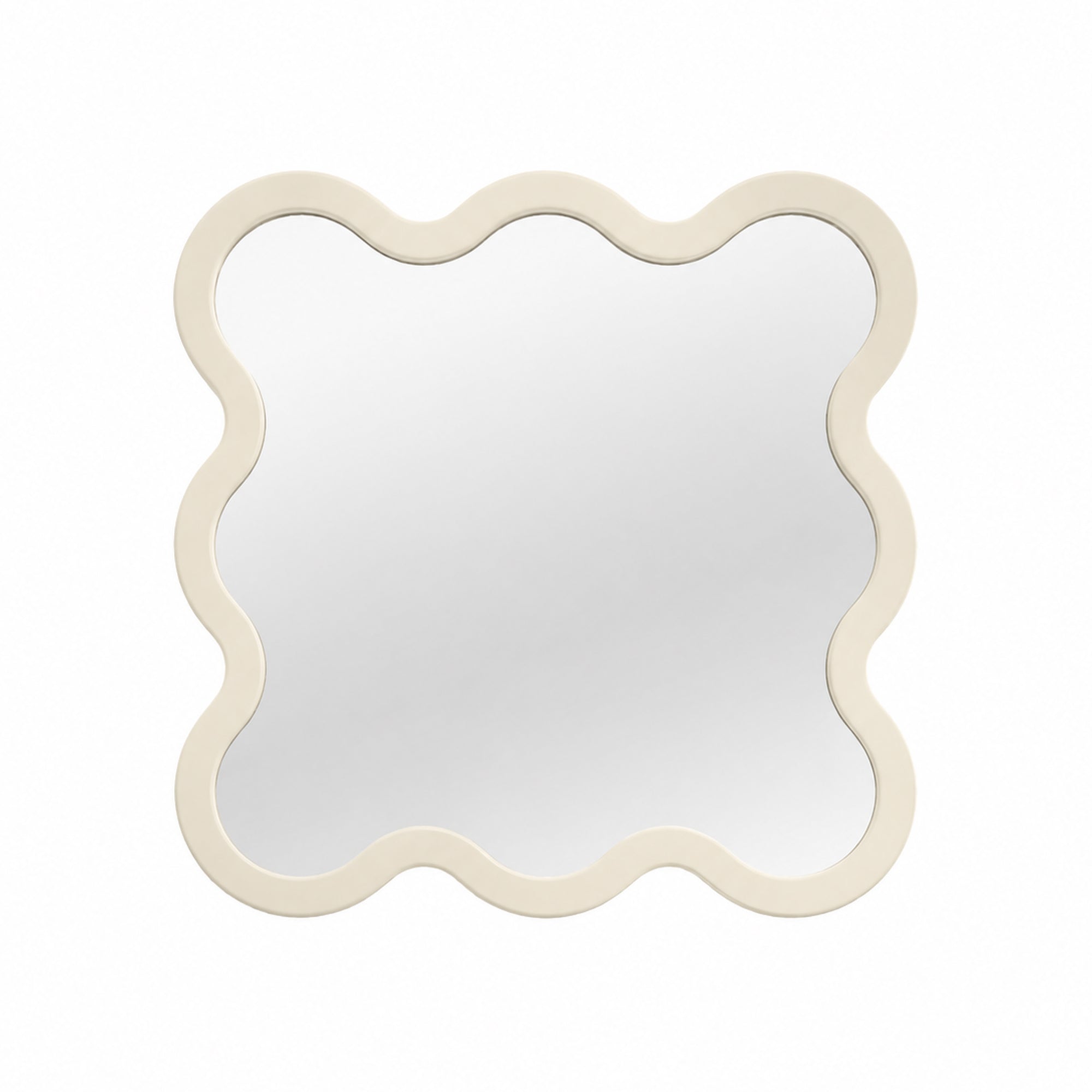 Modern Square Mirror with Sculptural Wavy Frame – Hvyli 8