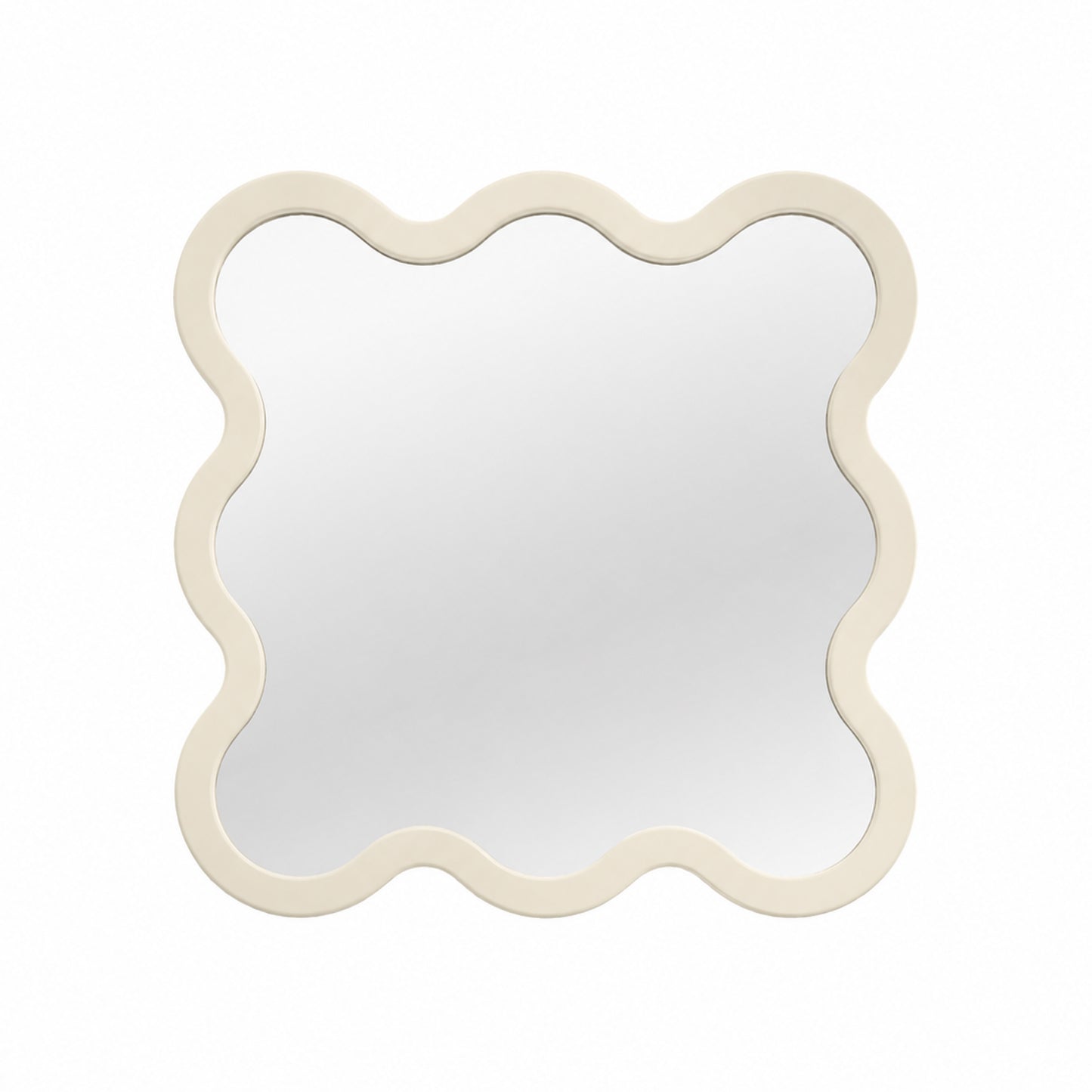 Modern Square Mirror with Sculptural Wavy Frame – Hvyli 8