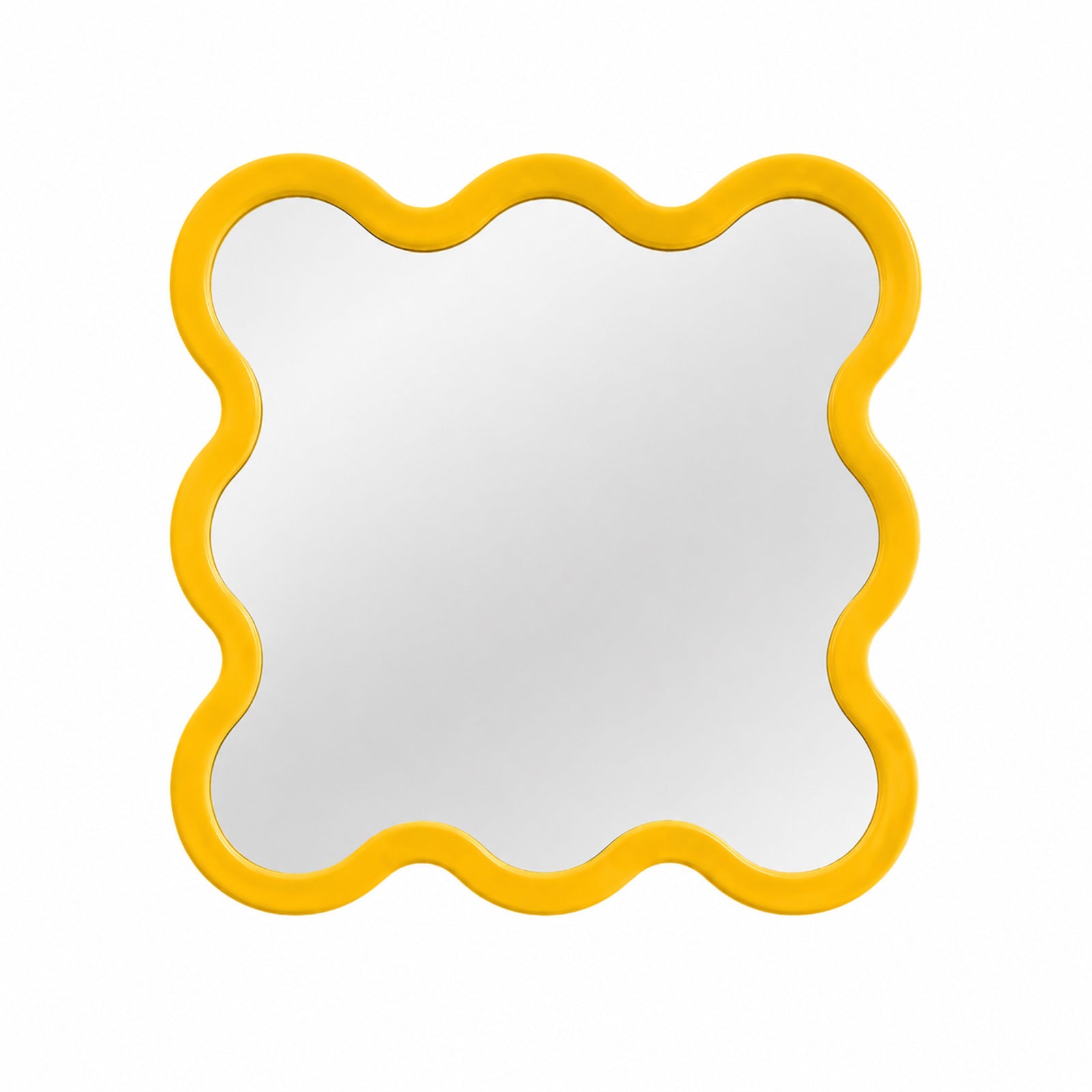 Modern Square Mirror with Sculptural Wavy Frame – Hvyli 8