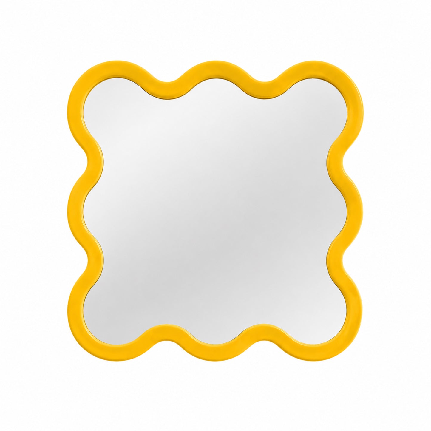 Modern Square Mirror with Sculptural Wavy Frame – Hvyli 8