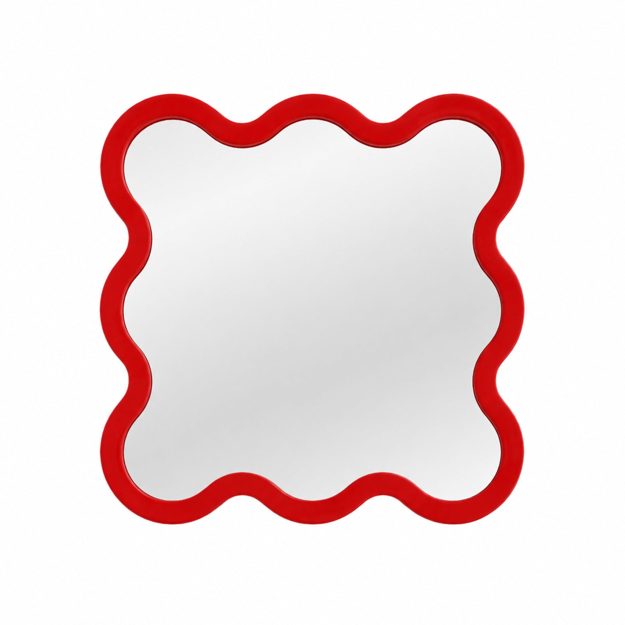 Modern Square Mirror with Sculptural Wavy Frame – Hvyli 8