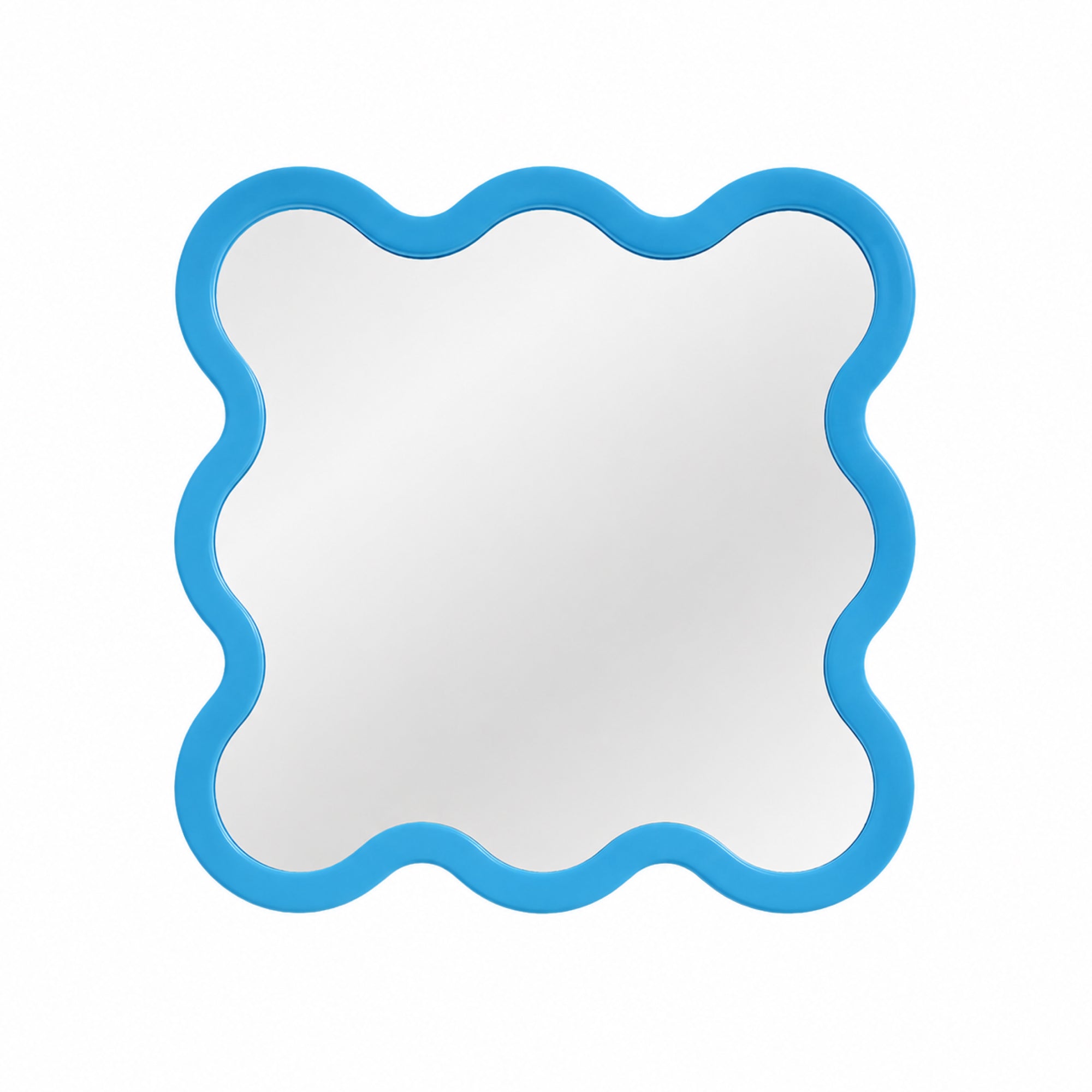 Modern Square Mirror with Sculptural Wavy Frame – Hvyli 8