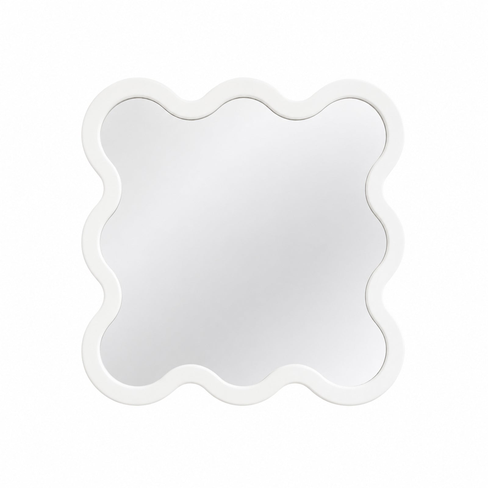 Modern Square Mirror with Sculptural Wavy Frame – Hvyli 8