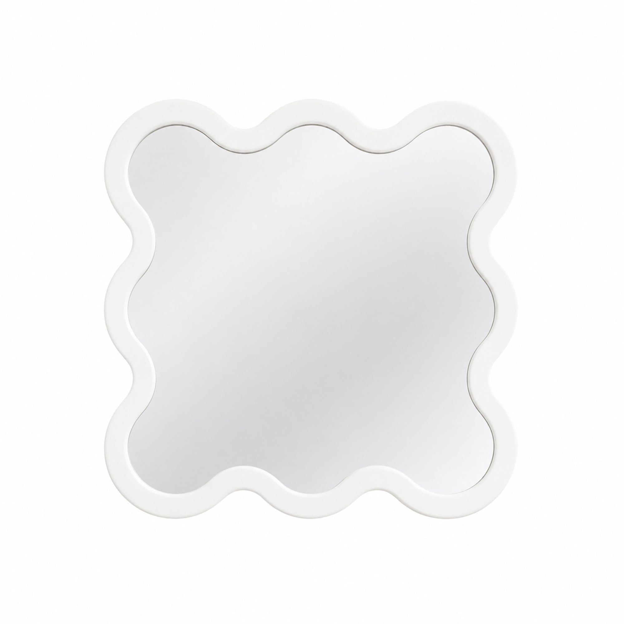 Modern Square Mirror with Sculptural Wavy Frame – Hvyli 8
