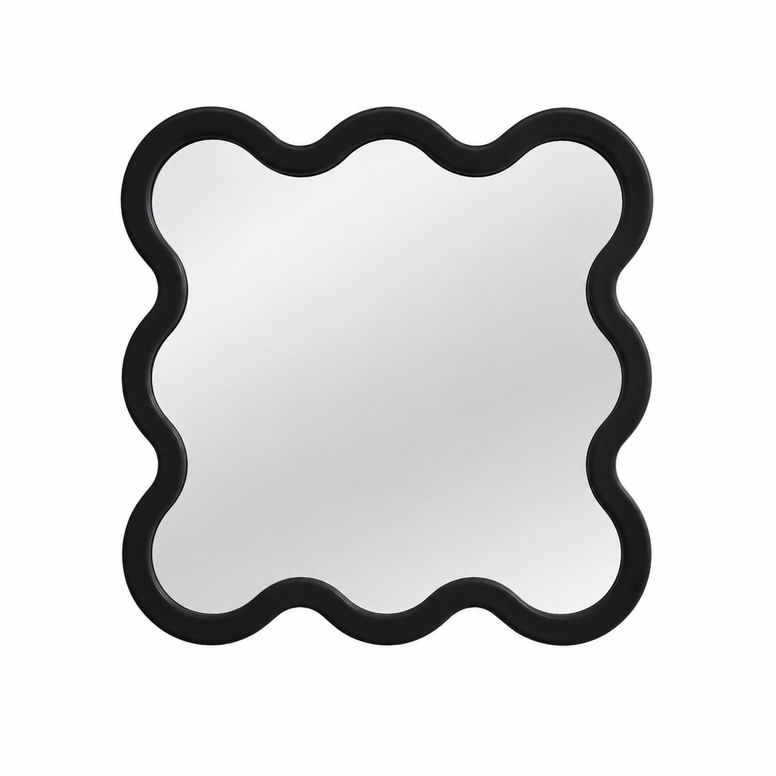 Modern Square Mirror with Sculptural Wavy Frame – Hvyli 8