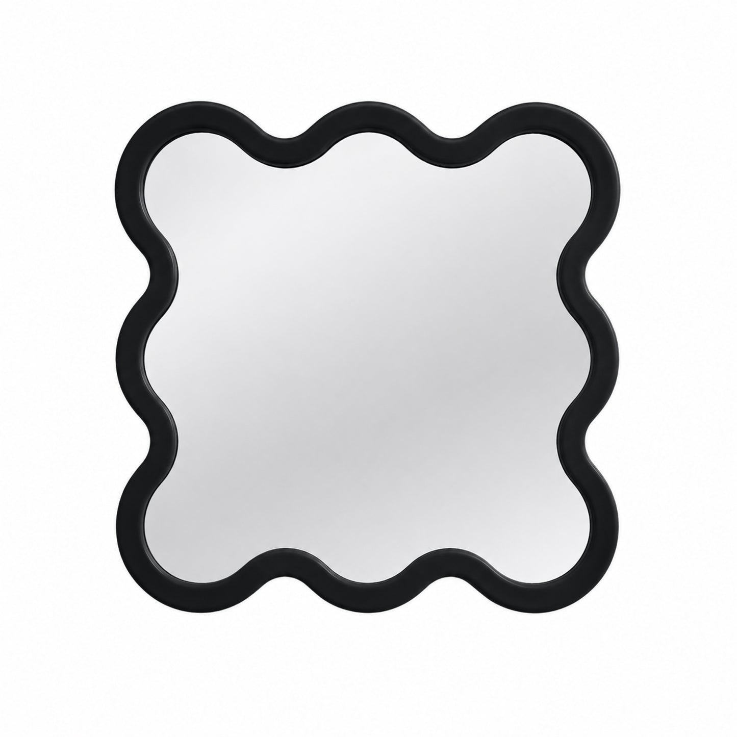 Modern Square Mirror with Sculptural Wavy Frame – Hvyli 8