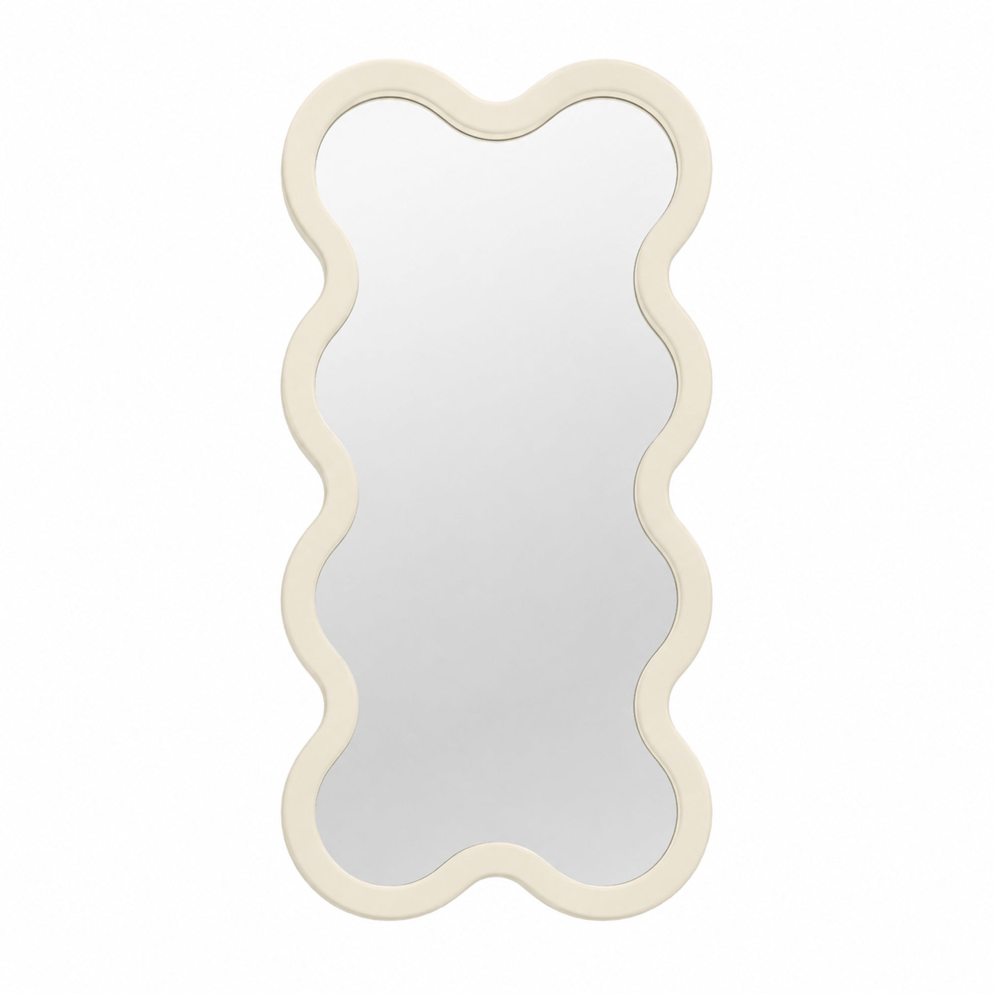 Hvyli 8 Beige Modern Wavy Narrow Wall Mirror