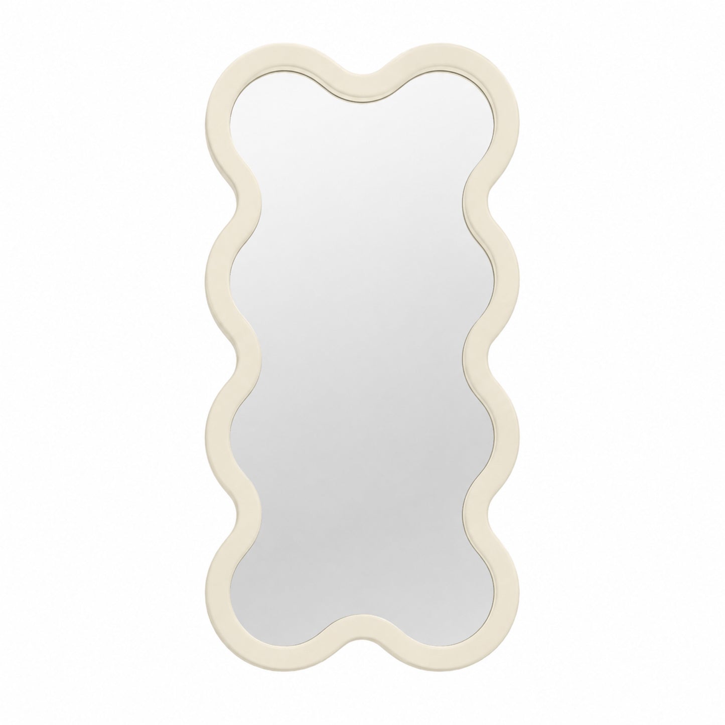 Hvyli 8 Beige Modern Wavy Narrow Wall Mirror