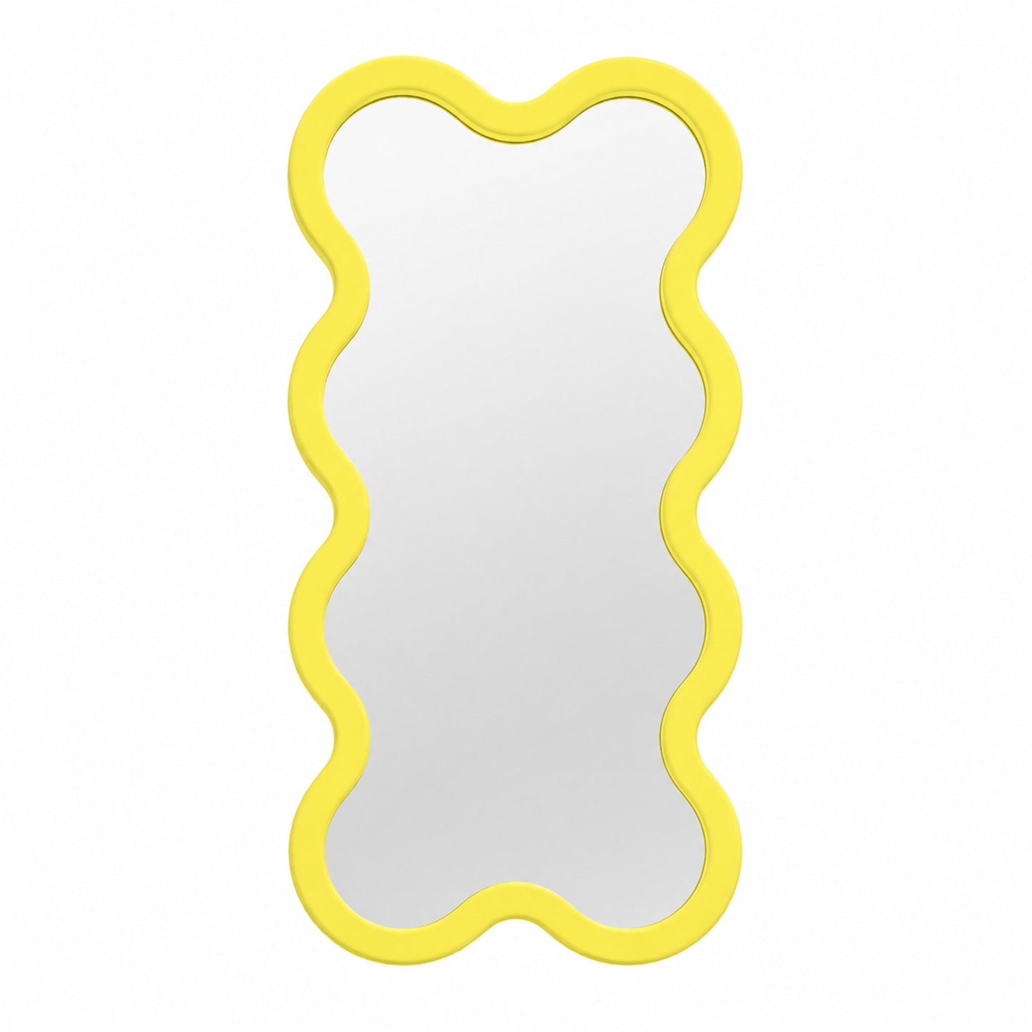 Hvyli 8 Beige Modern Wavy Narrow Wall Mirror