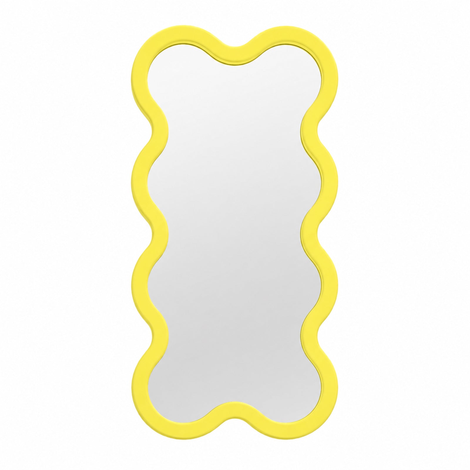 Hvyli 8 Black Modern Wavy Narrow Wall Mirror