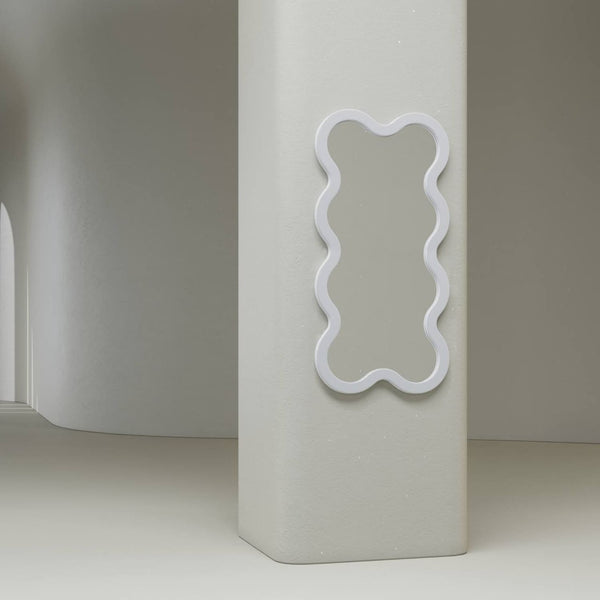 Hvyli 8 Beige Modern Wavy Narrow Wall Mirror