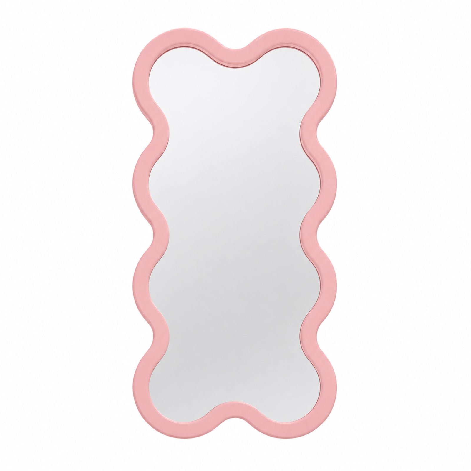 Hvyli 8 Beige Modern Wavy Narrow Wall Mirror