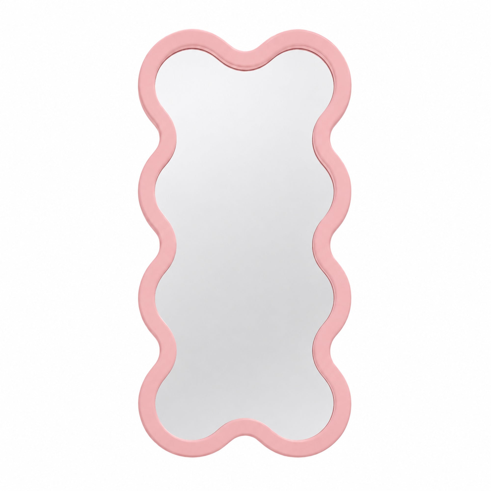 Hvyli 8 Beige Modern Wavy Narrow Wall Mirror