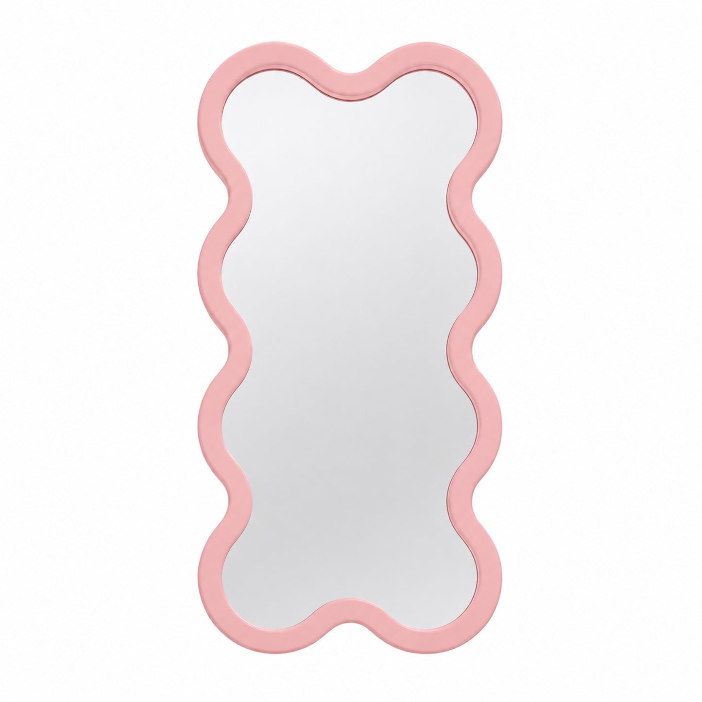 Hvyli 8 Black Modern Wavy Narrow Wall Mirror
