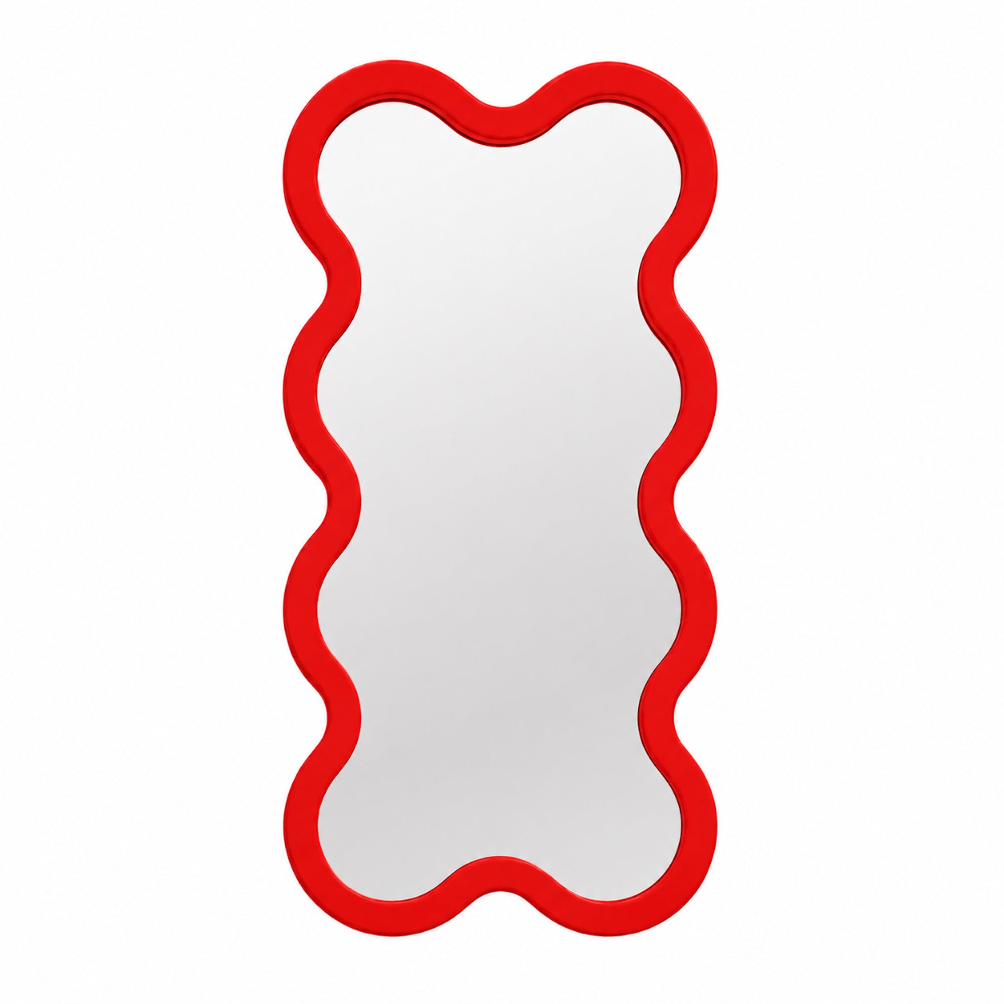 Hvyli 8 Beige Modern Wavy Narrow Wall Mirror
