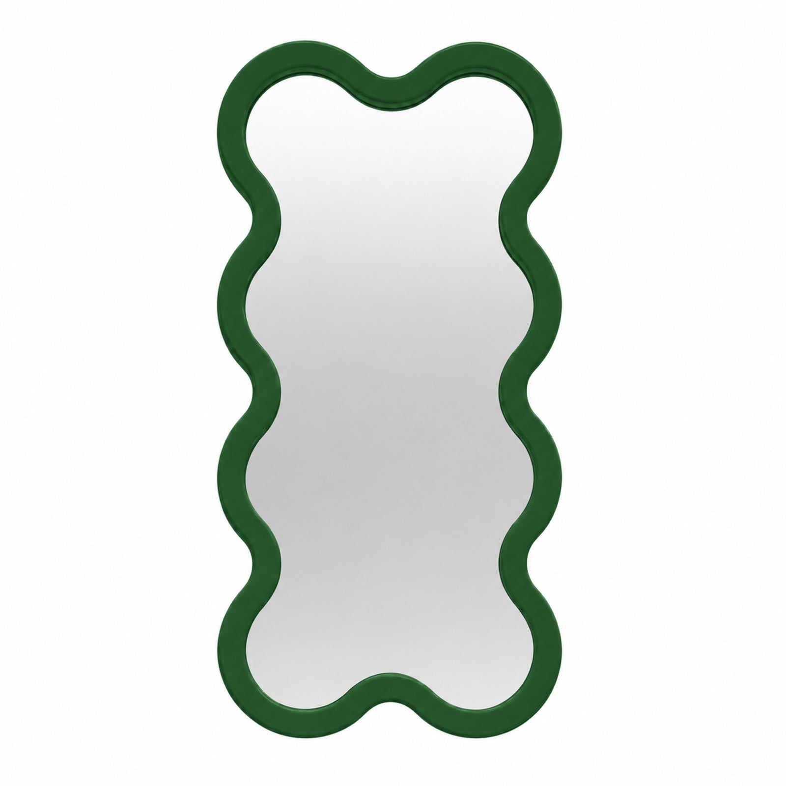 Light Blue Hvyli 8 Modern Wavy Narrow Wall Mirror