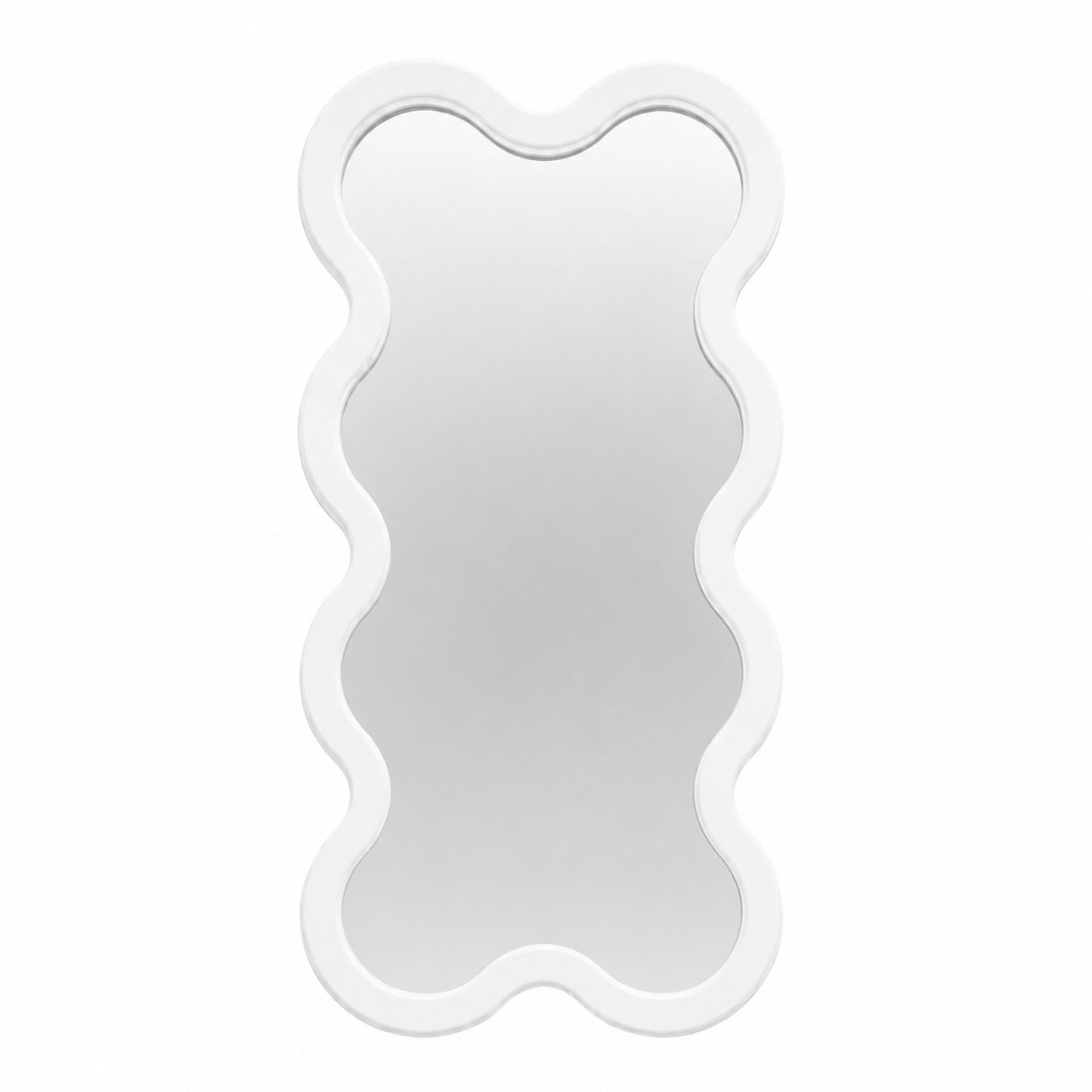 Hvyli 8 Beige Modern Wavy Narrow Wall Mirror