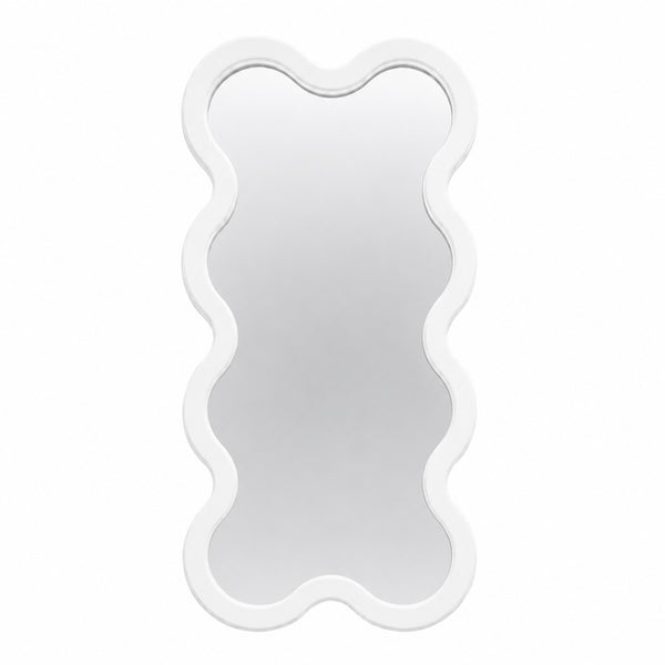 Hvyli 8 Beige Modern Wavy Narrow Wall Mirror
