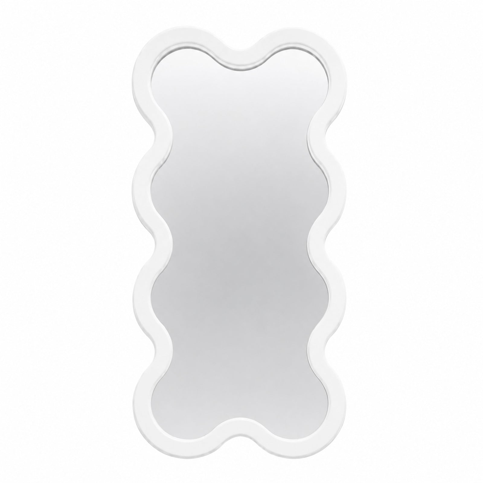 Hvyli 8 Black Modern Wavy Narrow Wall Mirror