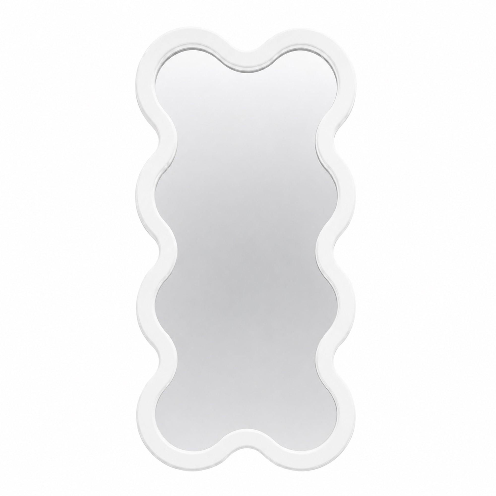 Light Blue Hvyli 8 Modern Wavy Narrow Wall Mirror