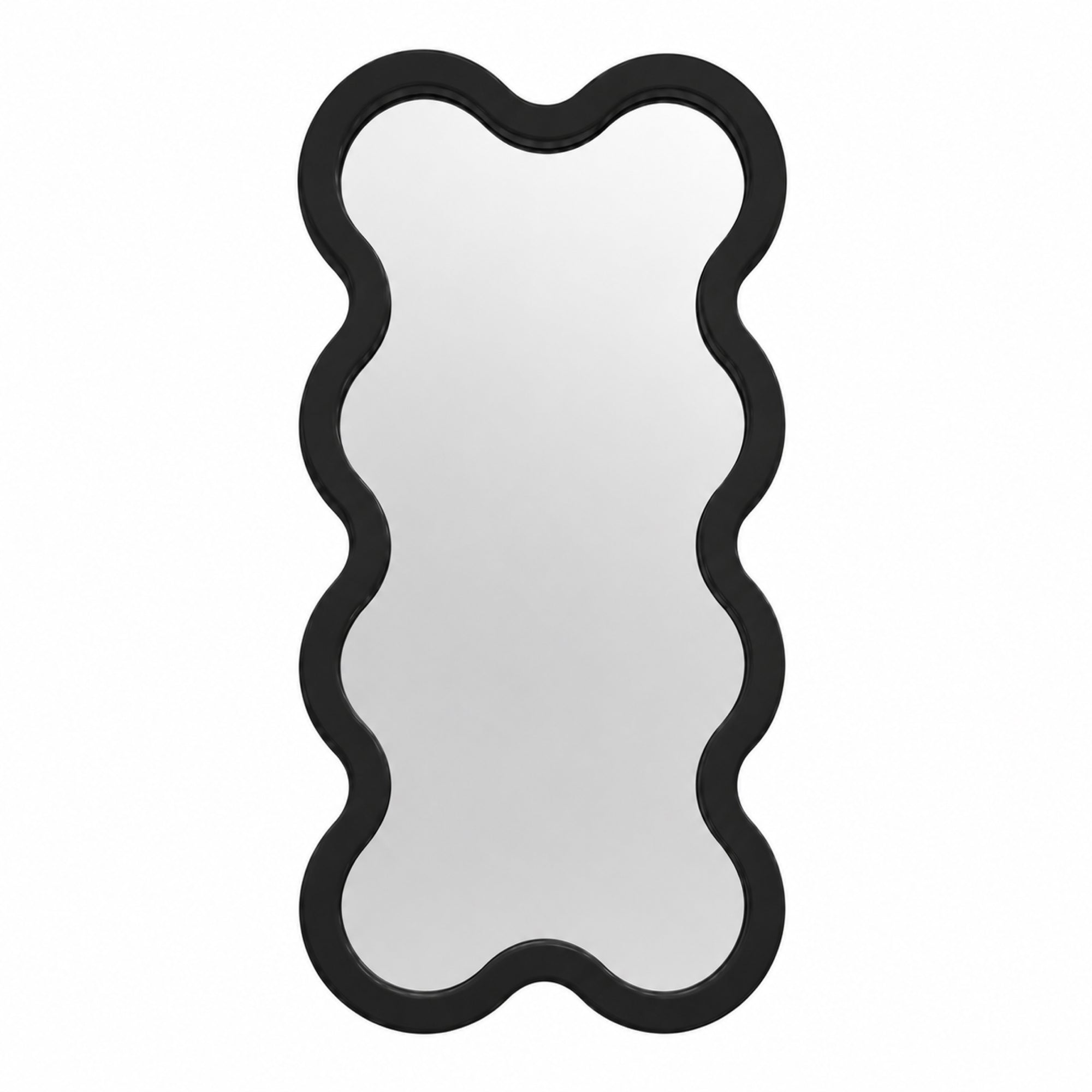 Hvyli 8 Beige Modern Wavy Narrow Wall Mirror