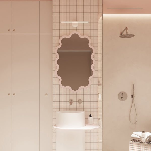 Modern Wall Mirror with Organic Wavy Frame – Hvyli Oval Mirror