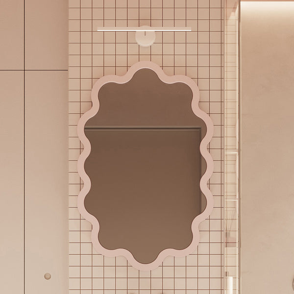 Modern Wall Mirror with Organic Wavy Frame – Hvyli Oval Mirror