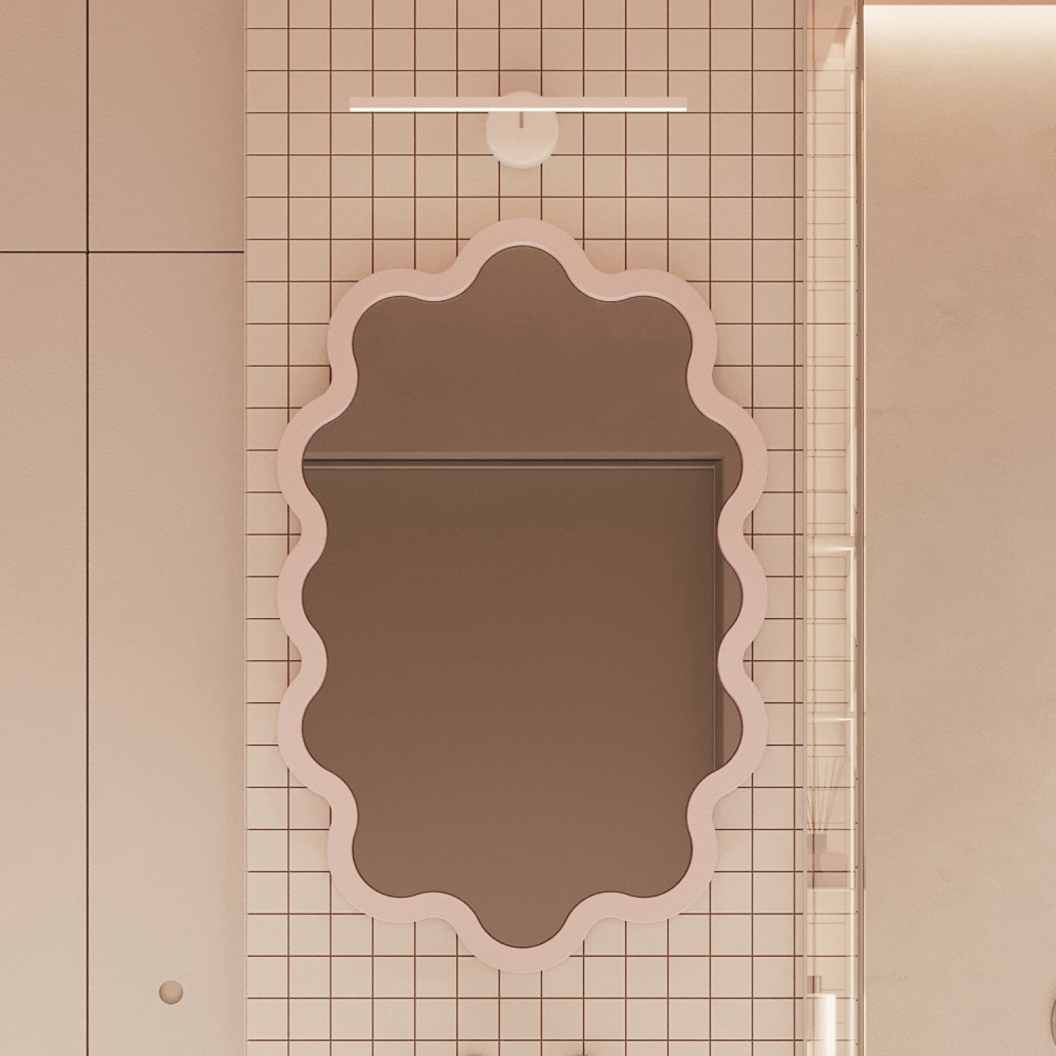 Large Statement Oval Wavy Wall Mirror Available in Custom Colours – Hvyli Oval