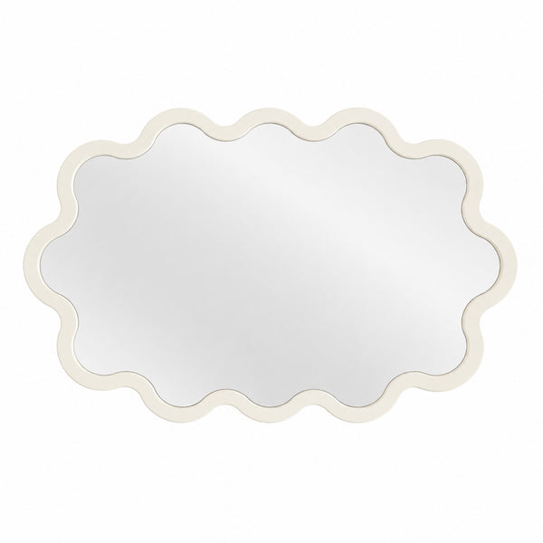 Modern Wall Mirror with Organic Wavy Frame – Hvyli Oval Mirror
