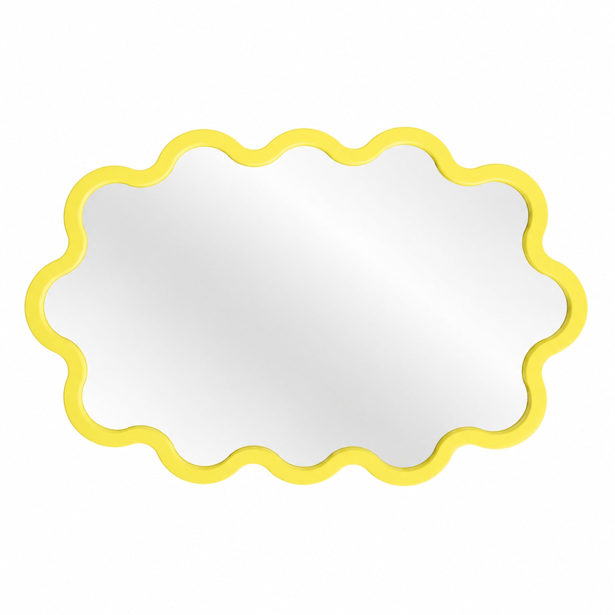 Modern Wall Mirror with Organic Wavy Frame – Hvyli Oval Mirror