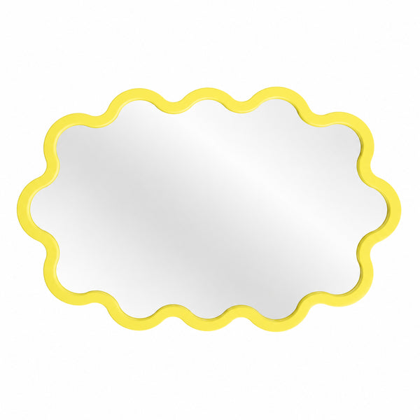 Modern Wall Mirror with Organic Wavy Frame – Hvyli Oval Mirror