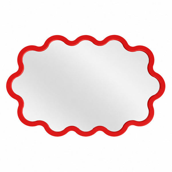Modern Wall Mirror with Organic Wavy Frame – Hvyli Oval Mirror