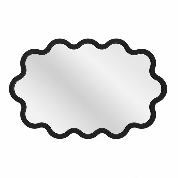 Modern Wall Mirror with Organic Wavy Frame – Hvyli Oval Mirror