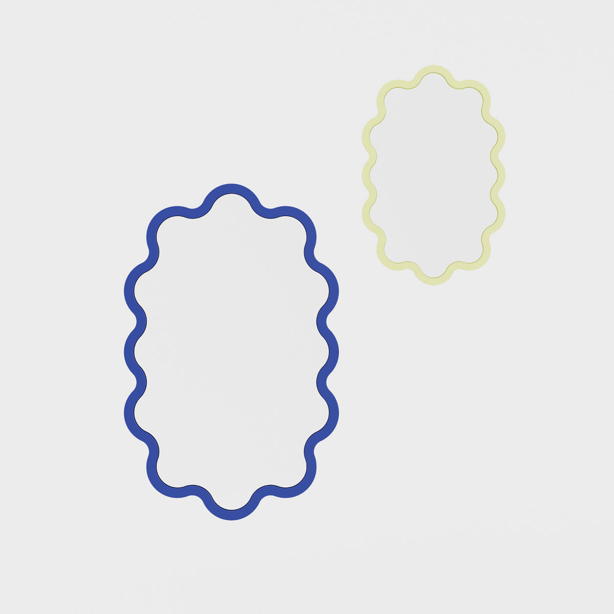 Modern Wall Mirror with Organic Wavy Frame – Hvyli Oval Mirror