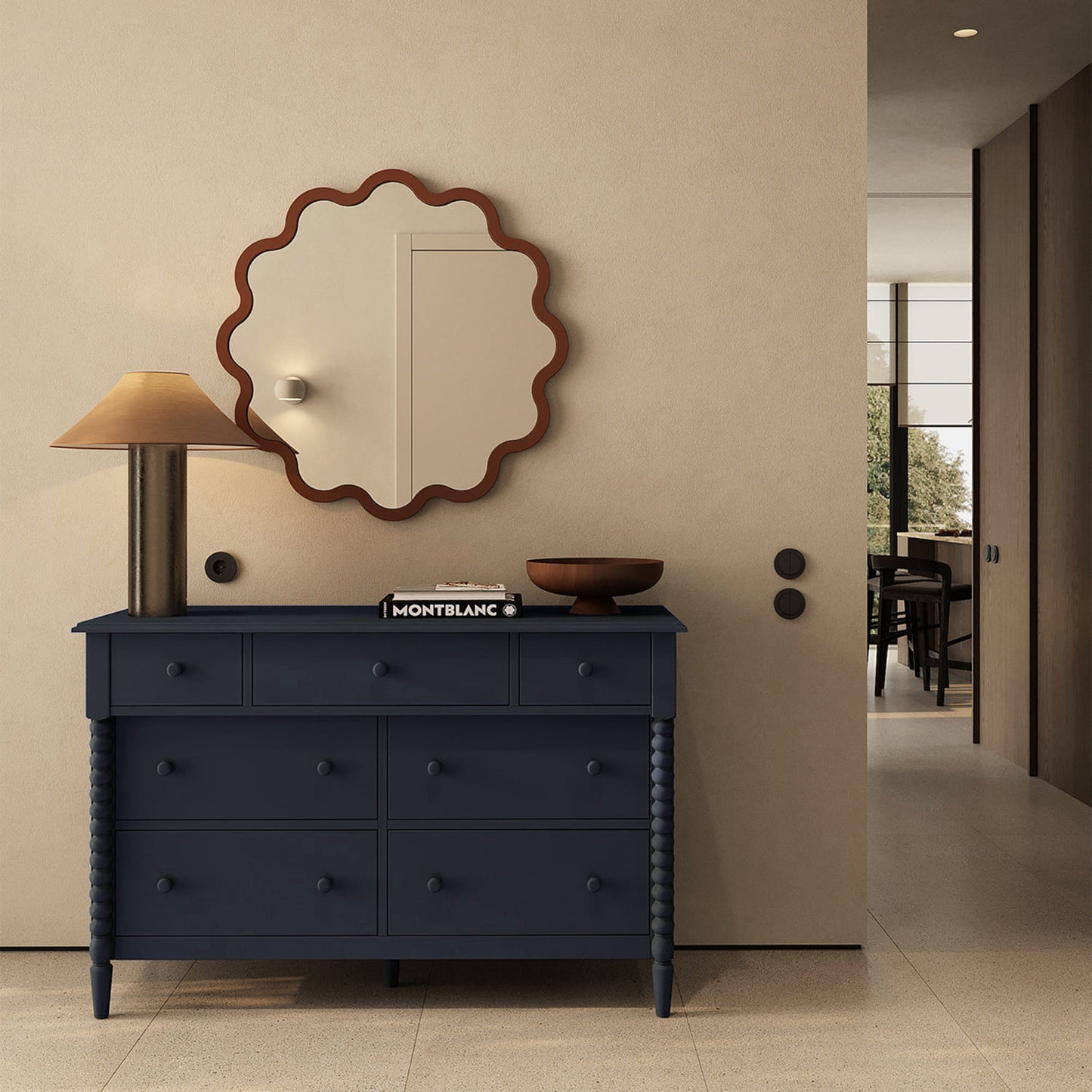 Contemporary Sculptural Wall Mirror – Hvyli Round Medium by oitoproducts