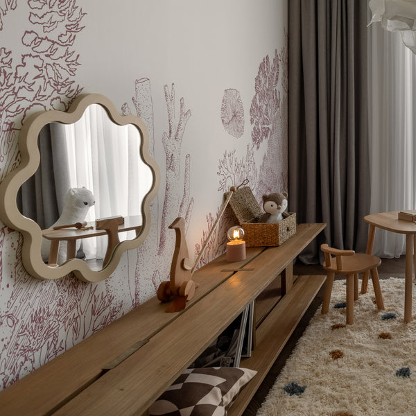 Contemporary Sculptural Wall Mirror – Hvyli Round Medium by oitoproducts