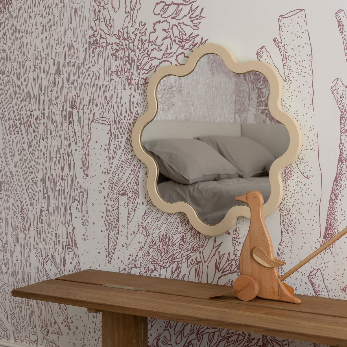 Organic Small Bathroom Round Mirror – Hvyli Round Small