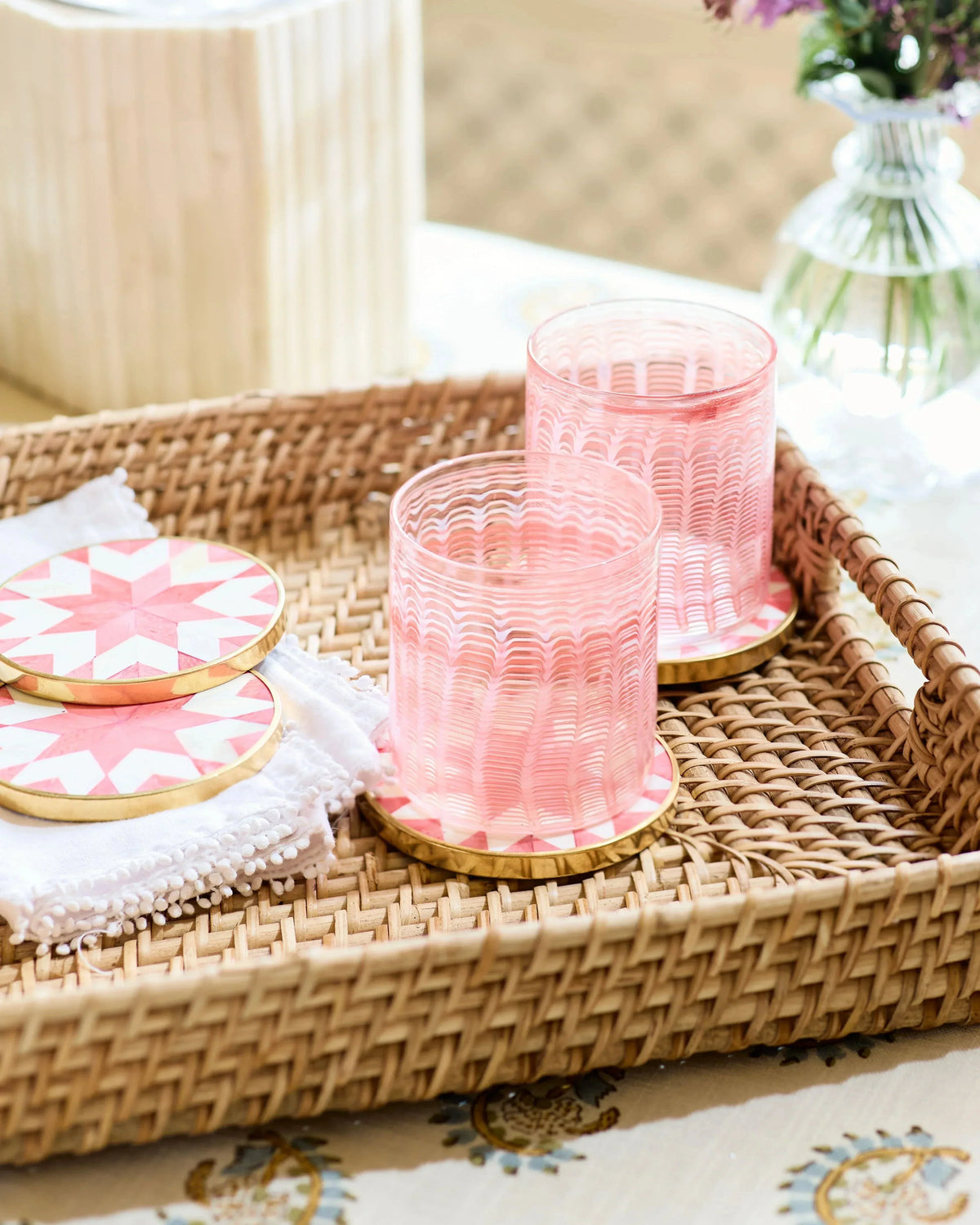 Set of 4 Star Coasters – Cerise #color_hot-pink