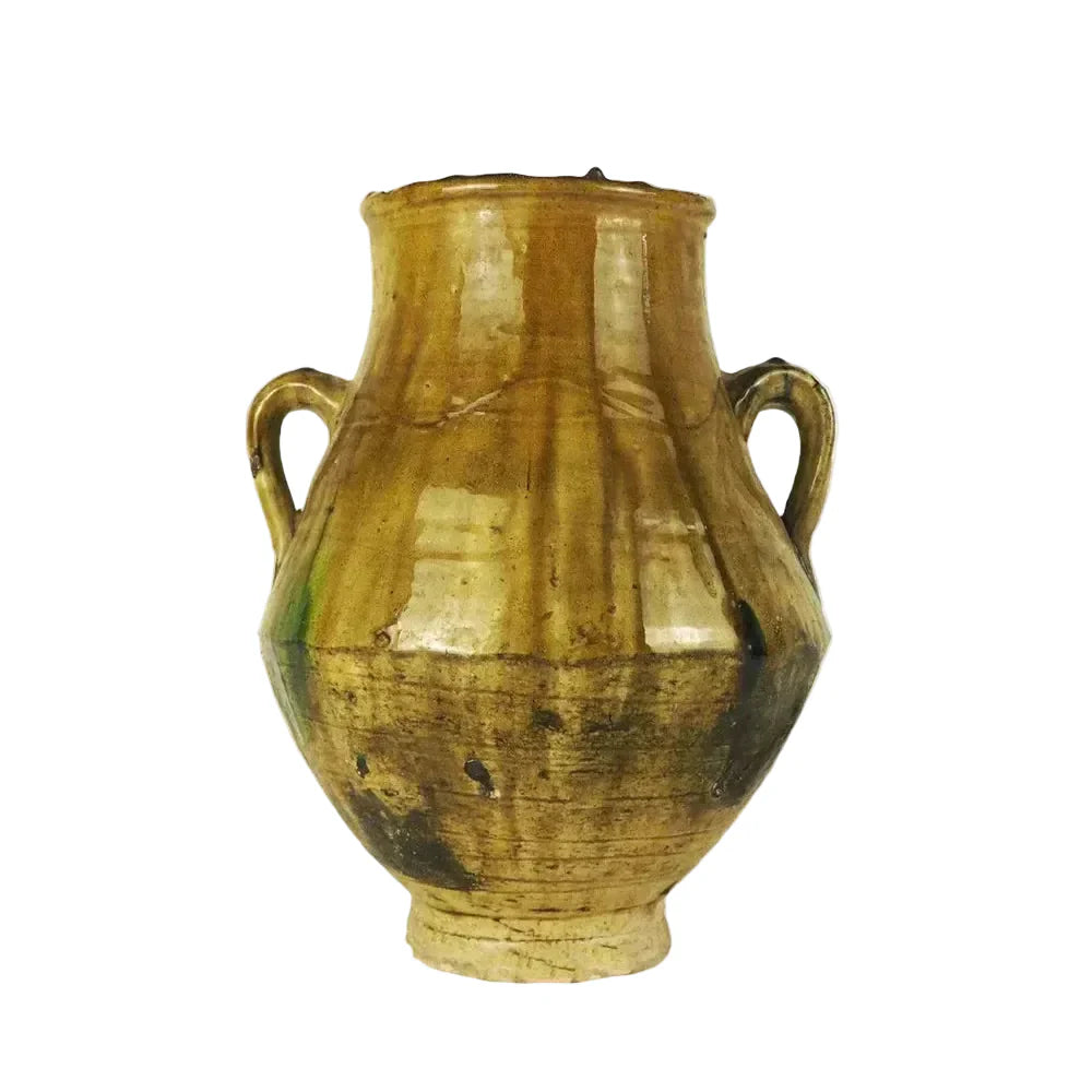 Vintage Tamegroute Two Earring Vase - Ochre
