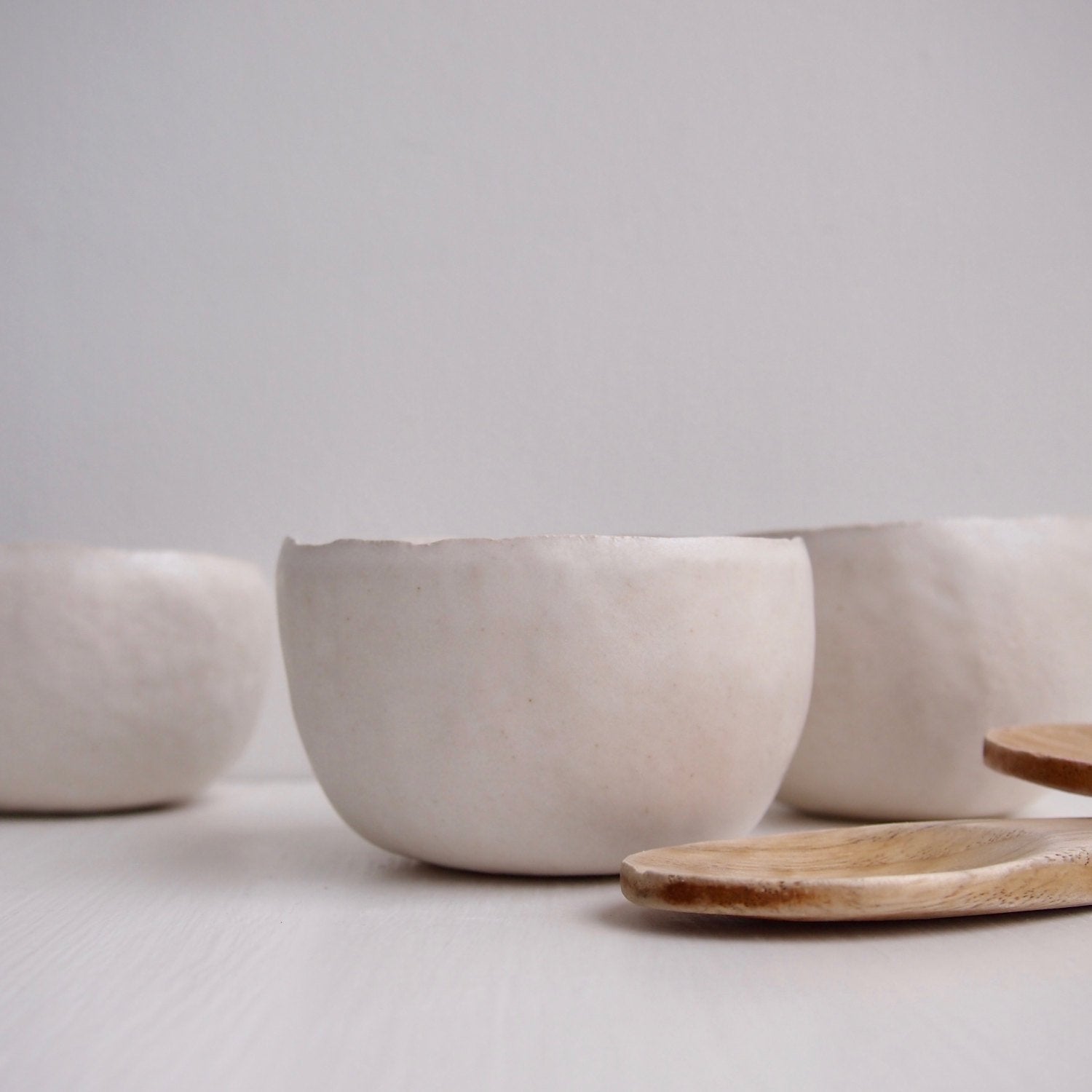 Handmade White Pottery Tea Bowl