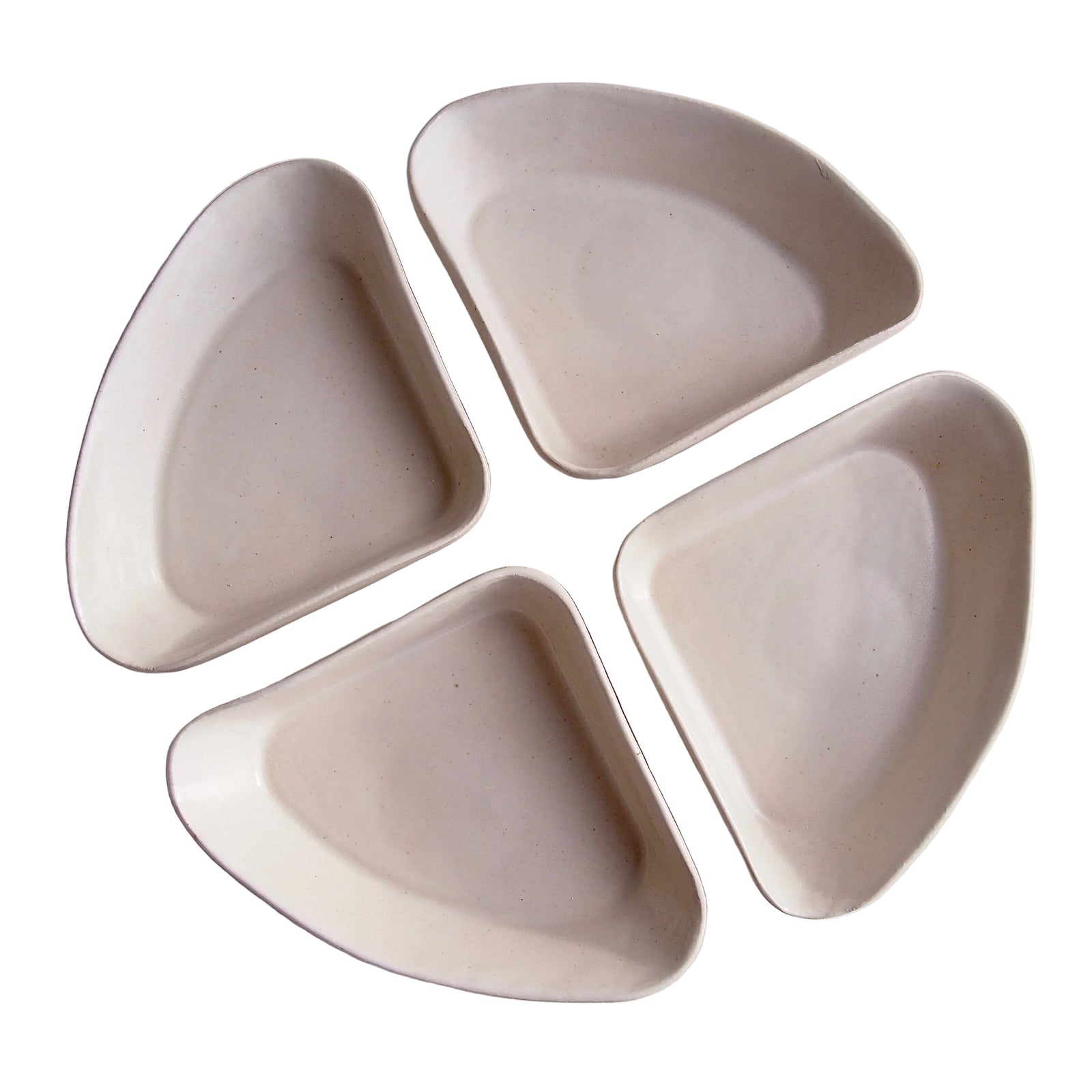 Satin White Pottery Triangle Cake Dish