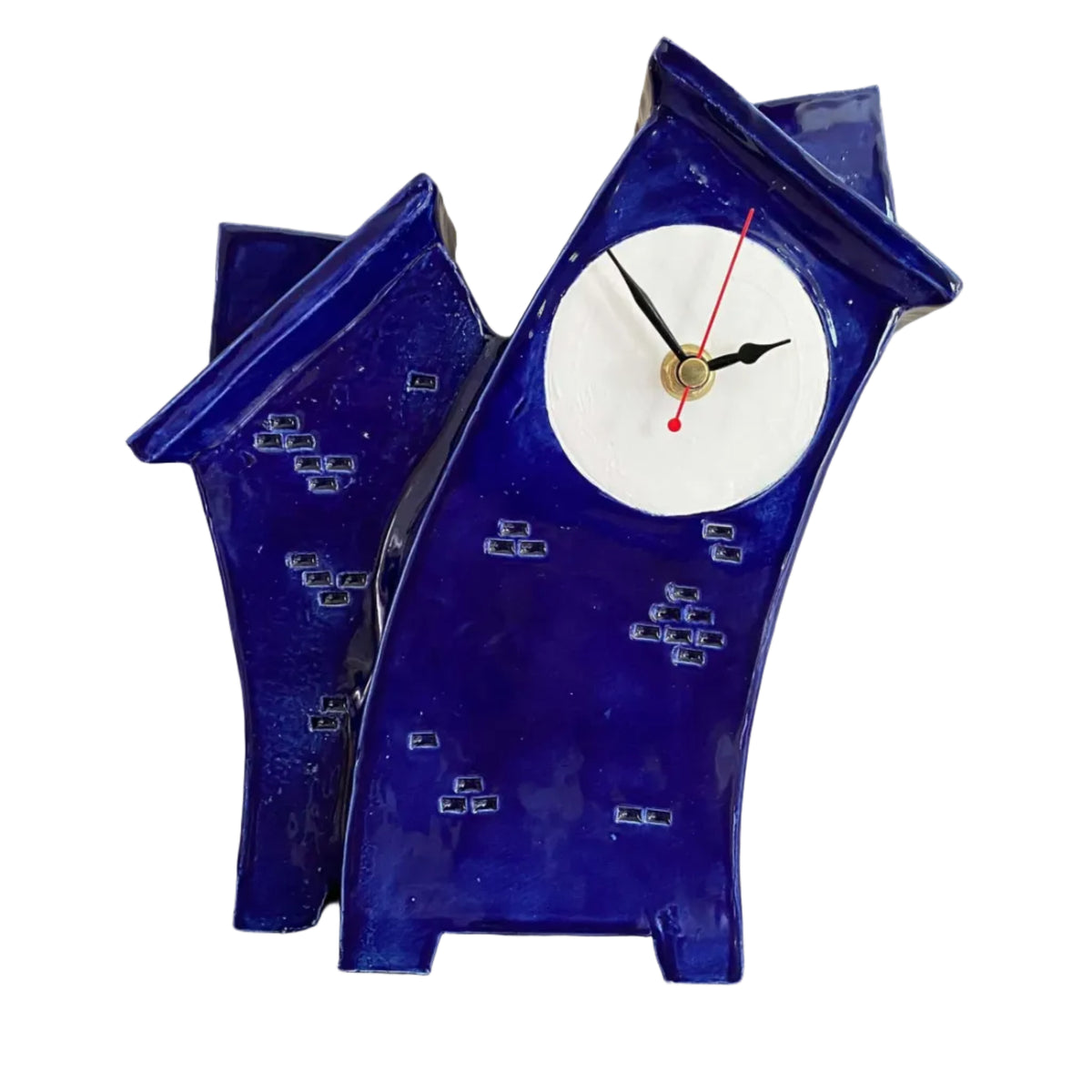 Ceramic Clock, Tabletop Clock, Shelf Clock, Double Clock - PeterBowenArt
