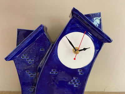 Ceramic Clock, Tabletop Clock, Shelf Clock, Double Clock - PeterBowenArt